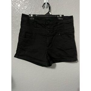 Tinsel black high waist 3 button 1980’s style denim shorts - 28